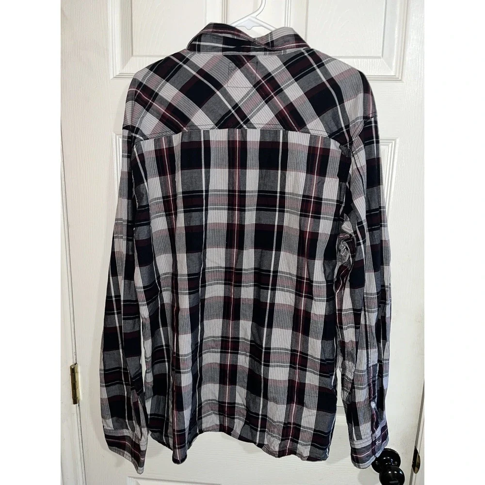 Levis western shirt Mens XXL 2XL Long Sleeve Button Up‎ Pearl Snap Plaid